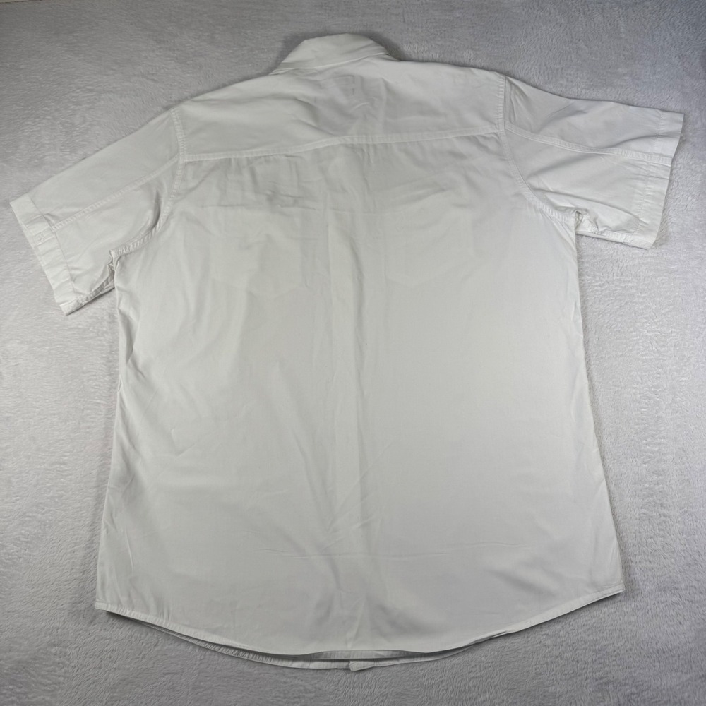 Ecko Unltd Button Up Shirt‎ Mens Large White Epaulettes Utility E72 Streetwear - Picture 11 of 13